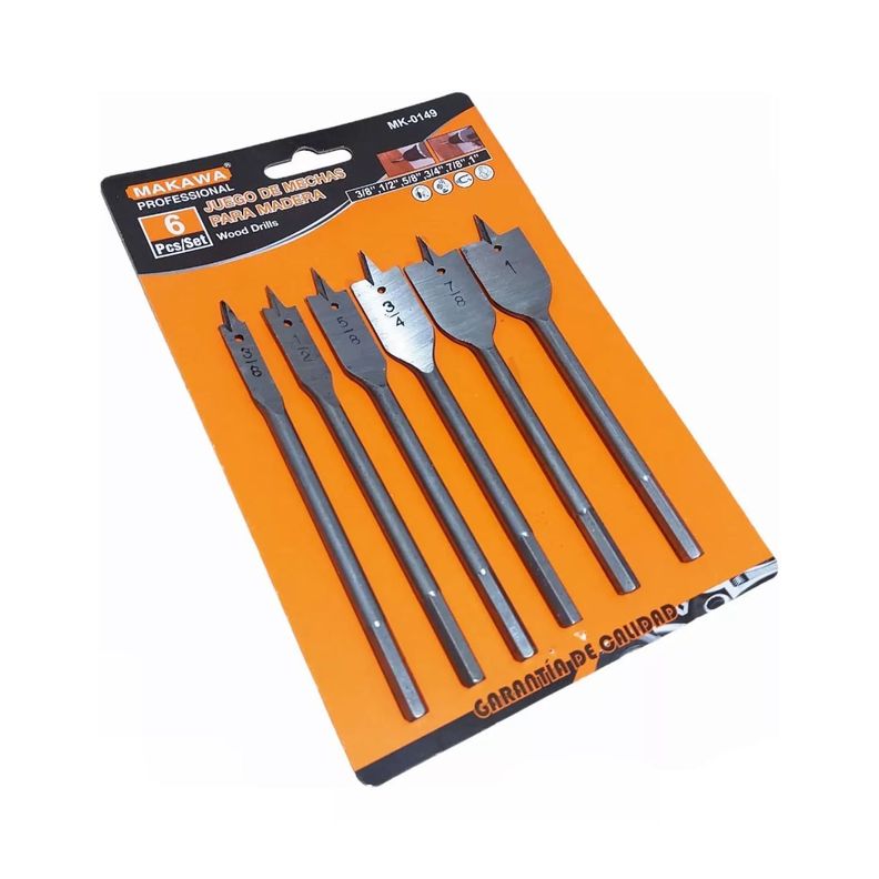 Set 6 Brocas Paleta para Madera Herramienta Ferreteria 01261-0