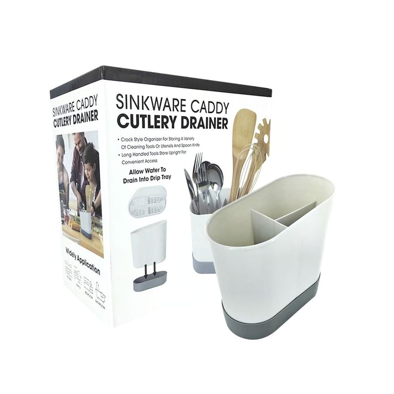 Escurridor de Cubiertos Organizador Cocina Moderno Blanco-0