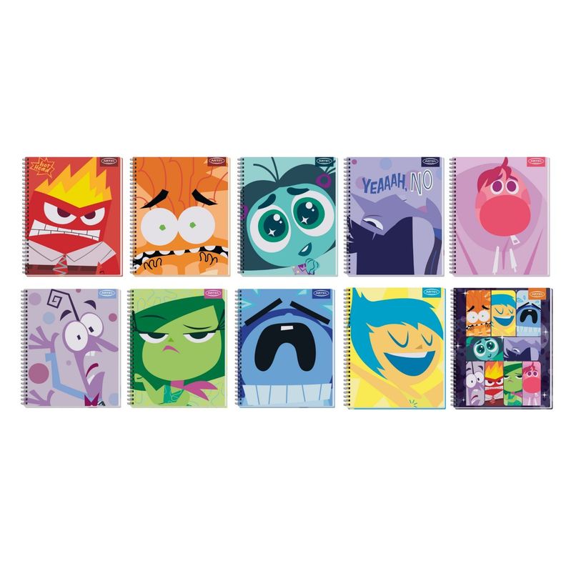 Pack 10 Cuadernos Espiral Personajes Colores 100 Hojas-0