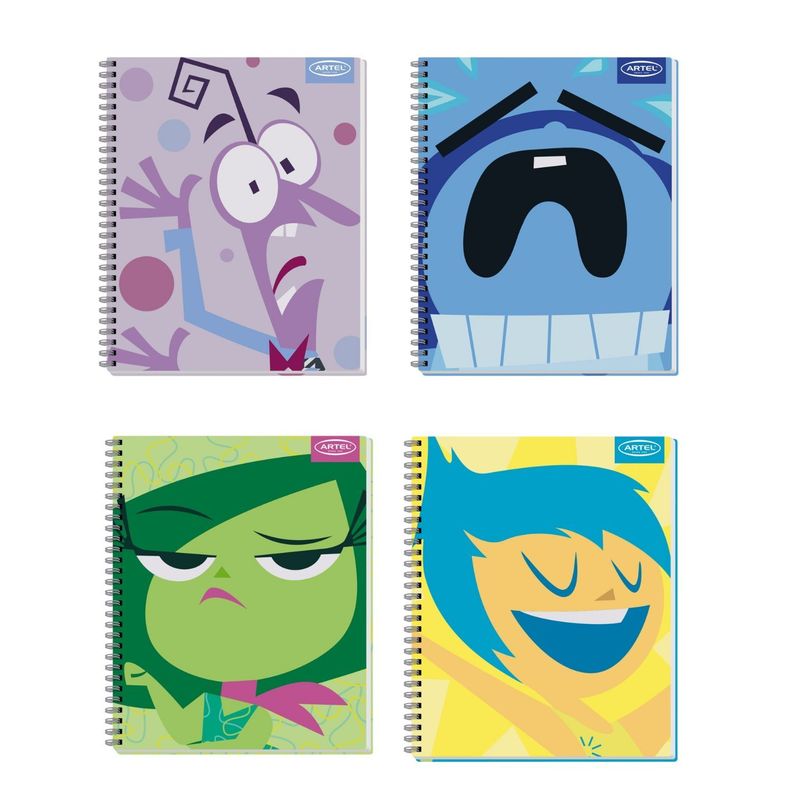 Pack 10 Cuadernos Espiral Personajes Colores 100 Hojas-1