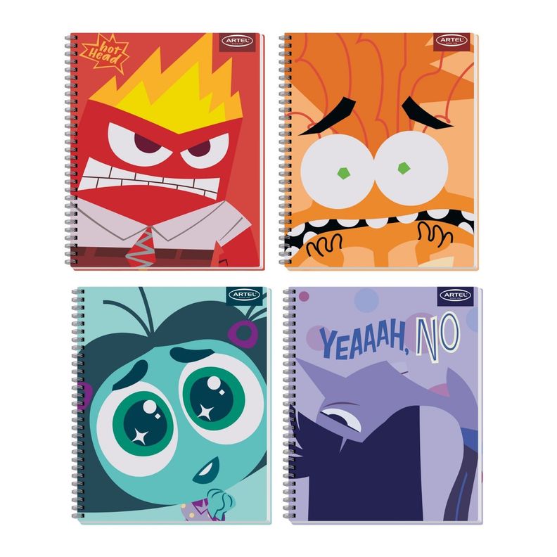 Pack 10 Cuadernos Espiral Personajes Colores 100 Hojas-2