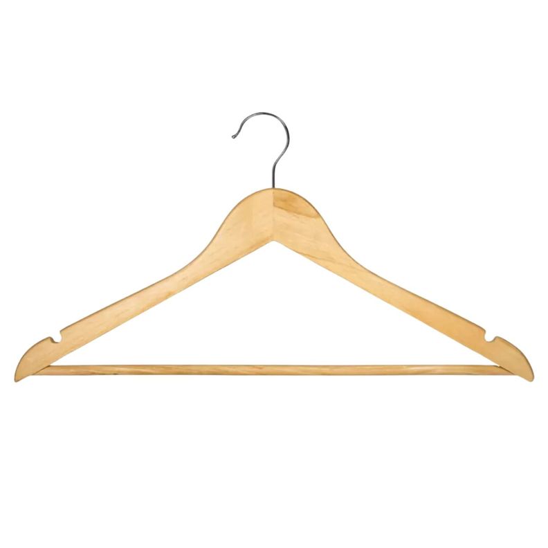 Pack 3 Piezas Ganchos Madera Ropa Armario Duradero Elegante-1
