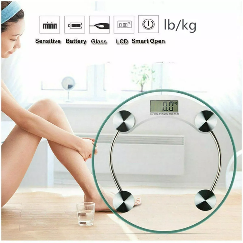 Balanza Peso Báscula Digital De Baño Vidrio 180kg-4