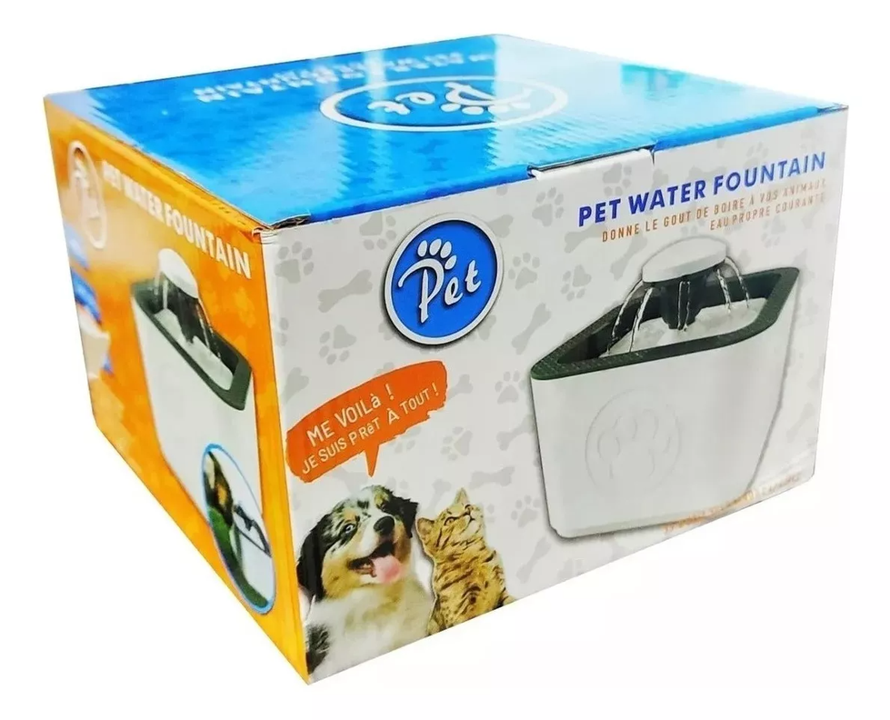 Bebedero Para Gatos Y Perros Fuente Agua cuadrado-1