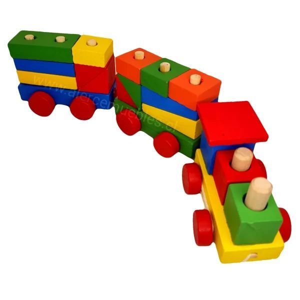 Tren Encaje De Madera Didáctico Para Niños-1