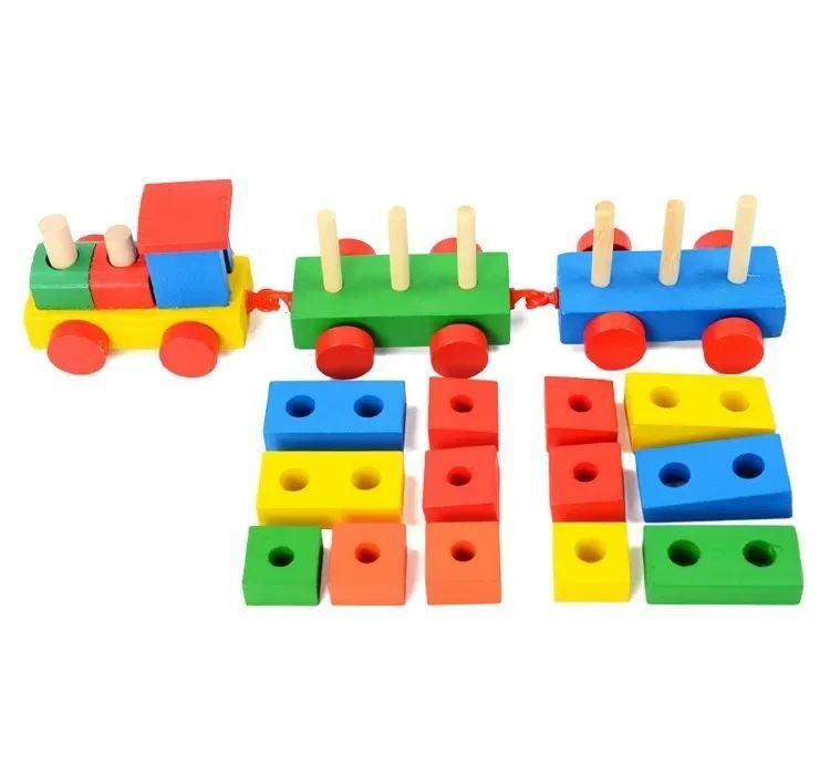 Tren Encaje De Madera Didáctico Para Niños-2