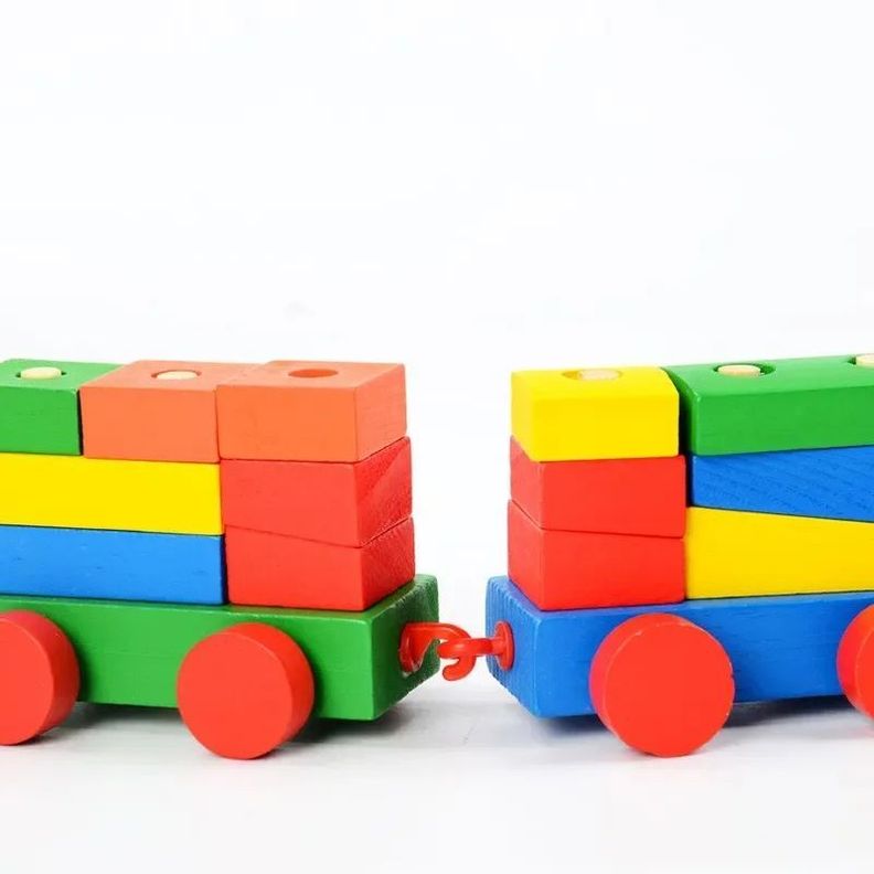 Tren Encaje De Madera Didáctico Para Niños-3
