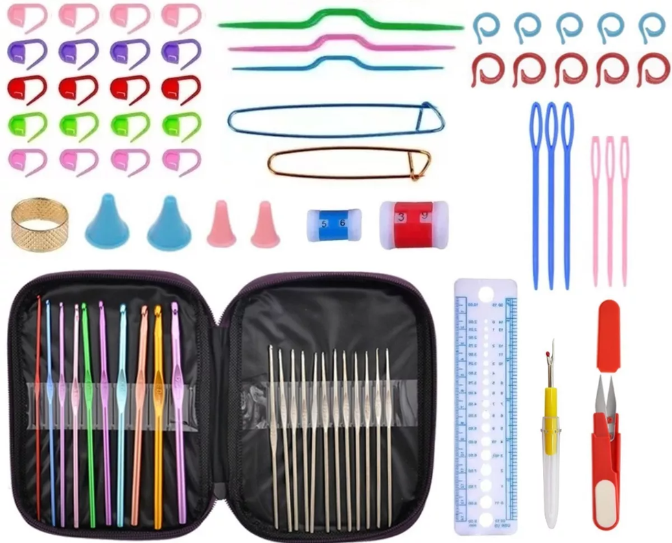 Set Crochet 74 Pcs Palillos Accesorios De Tejer Con Estuche-1