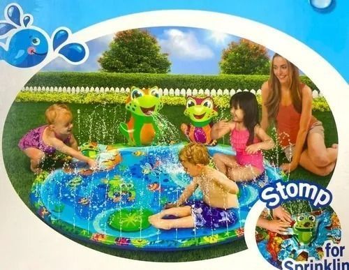 Alfombra Lanza Aguas Niños Piscina Fuente Rana 147 Cm.-1