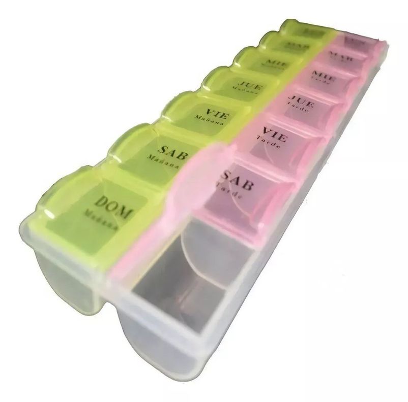 Organizador De Pastillas Pastillero Semanal 2 Tomas Diarias-0