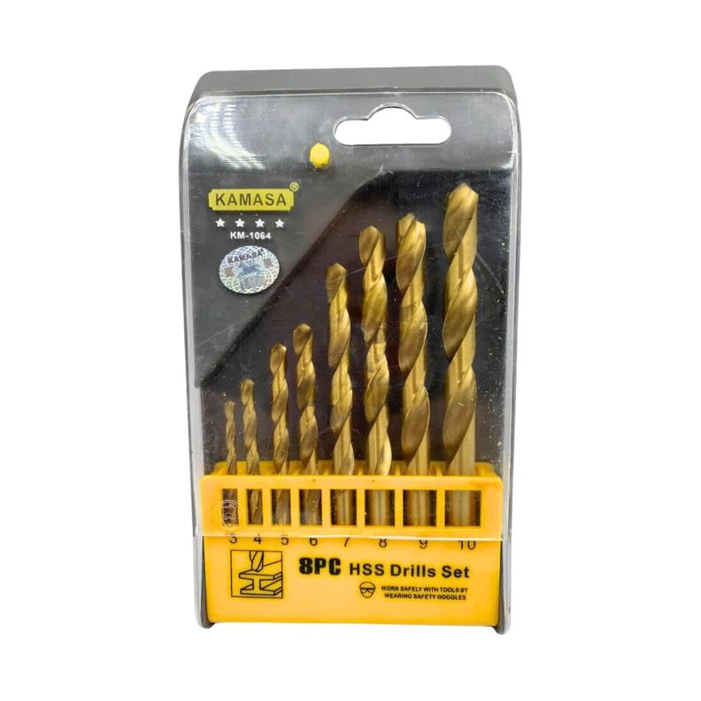 Set 8 de Brocas para Metal Herramienta Ferreteria KM1064-0