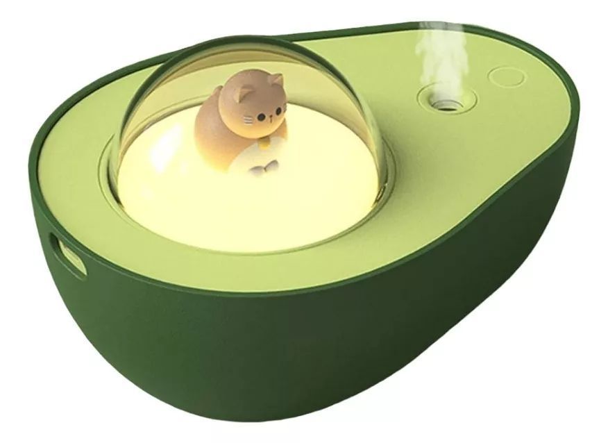 Humidificador Aire C/luz Nocturna Multicolor Aguacate Niebla Color Verde oscuro-1