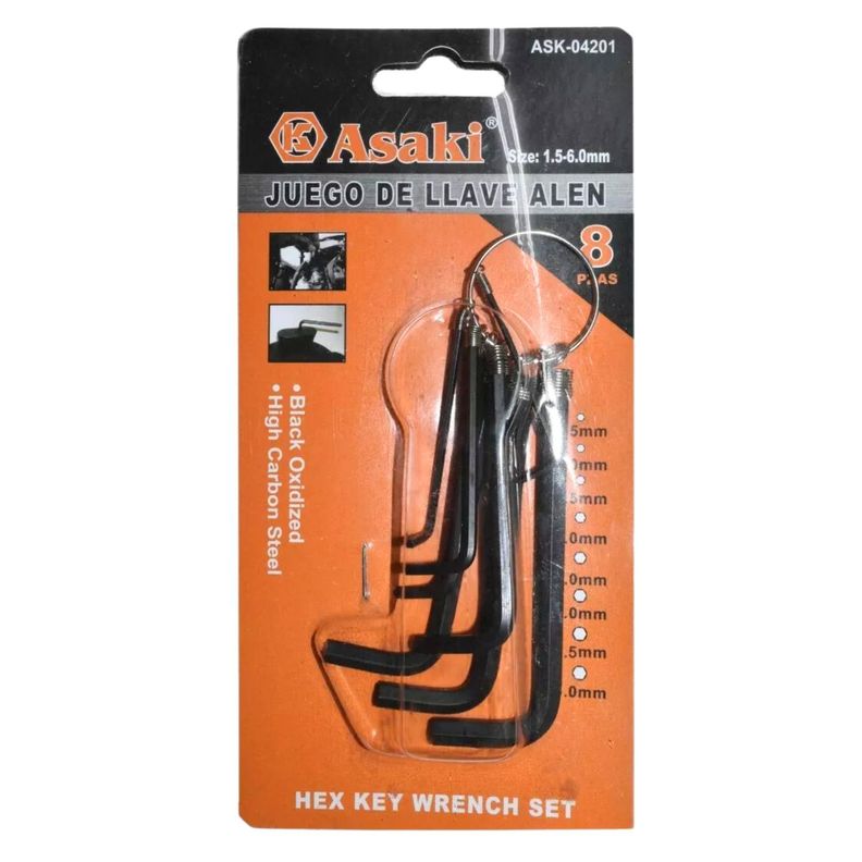 Set Juego Llave Allen 8 Pzas 6.9mm Herramientas Ferreteria-1