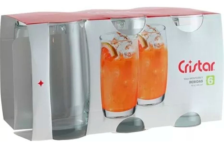 Set 6 Vasos Monterrey Transparente Largos Cristar 445 Ml-1