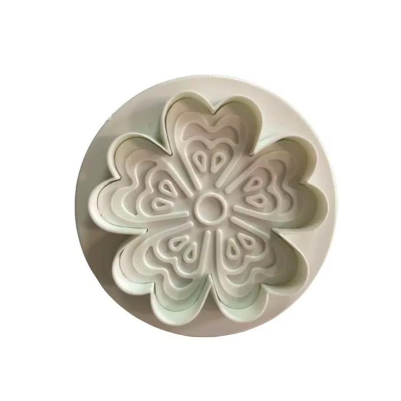 Set 4 Molde Fondant Cortador Con Expulsor Fondant Flores Flor-4