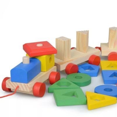 Tren Geométrico De Madera Didáctico Para Niños-4