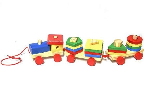 Tren Geométrico De Madera Didáctico Para Niños-5