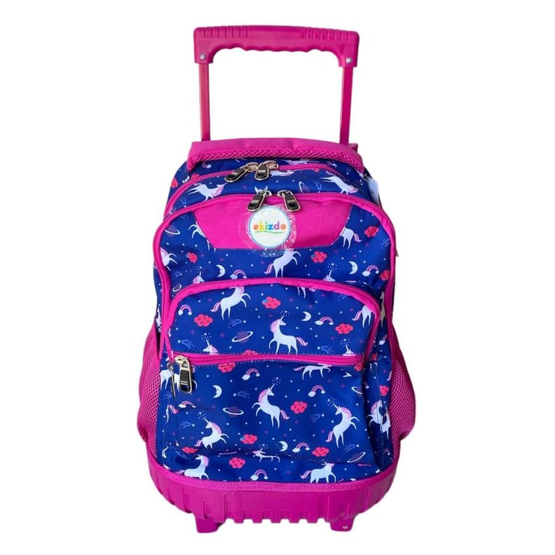 Pack 3 Piezas Mochila Escolar Unicornio Azul Rosa Niños-1