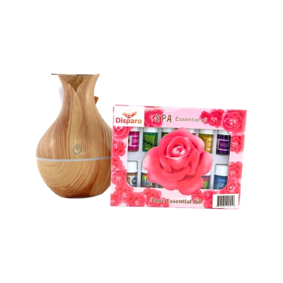 Humidificador Aromatizador diseño 200ML diseño claro + 12 Esencias-5