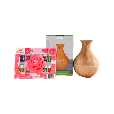 Humidificador Aromatizador diseño 200ML diseño claro + 12 Esencias-7