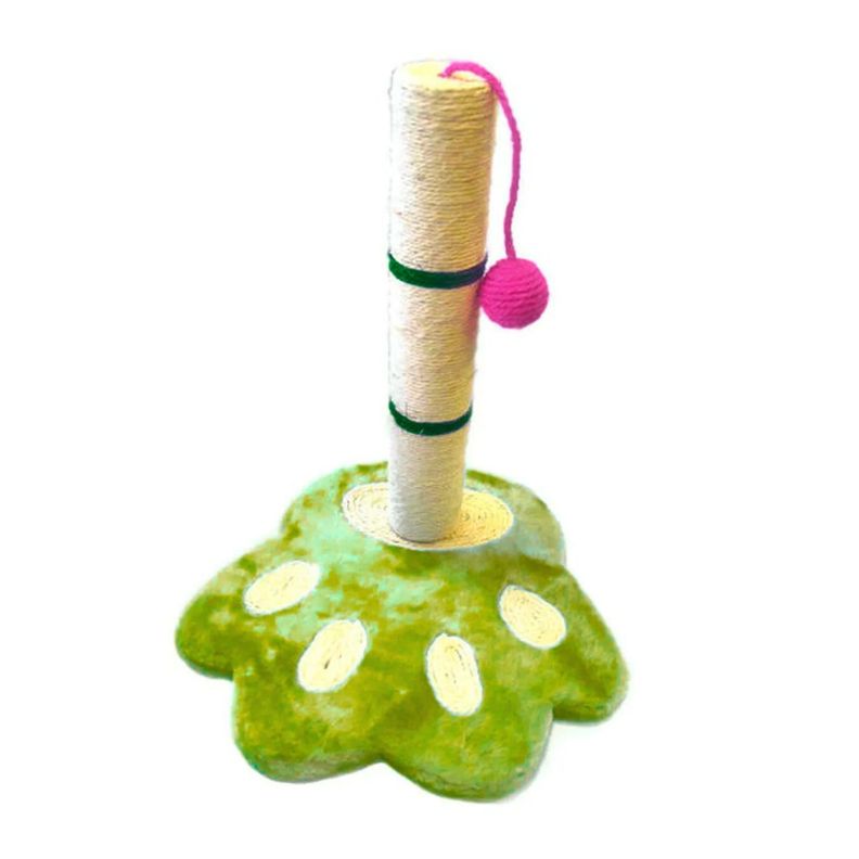 Rascador Verde Para Gatos Forma Poste Escalador Con Juguete-1