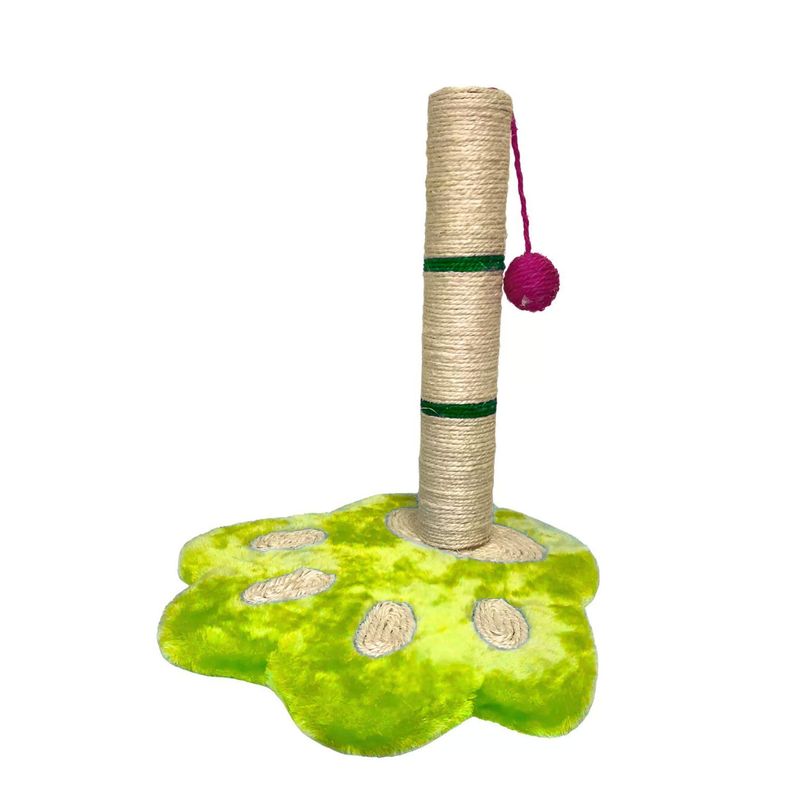 Rascador Verde Para Gatos Forma Poste Escalador Con Juguete-2
