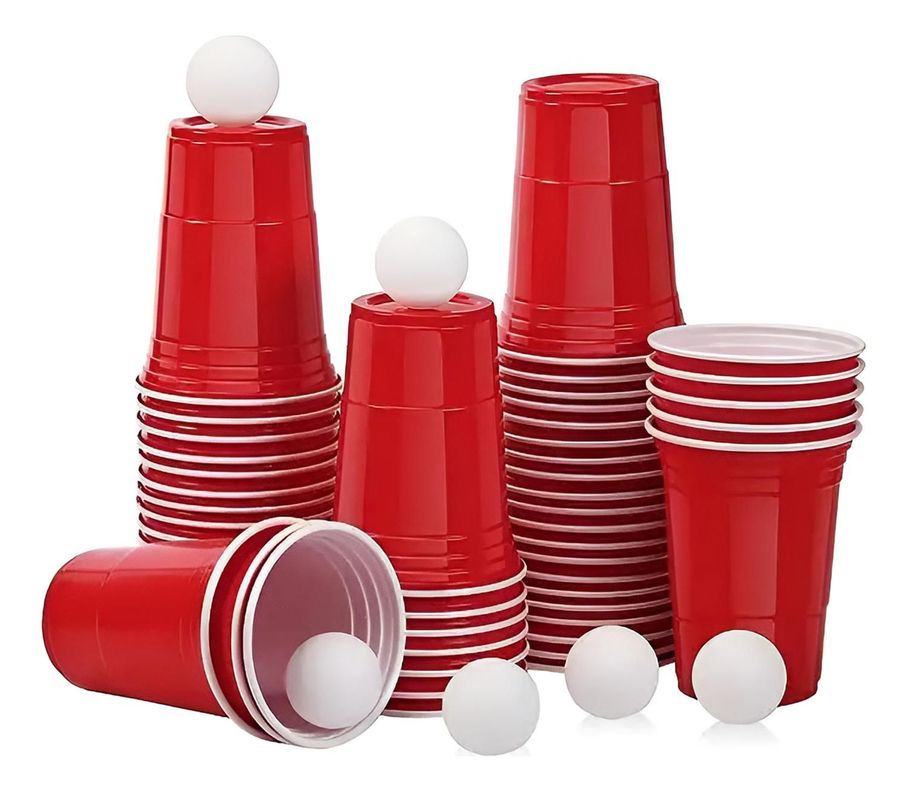 Vaso Plastico Rojo Desechable Fiesta 450 Ml X 100 Uds Rojo