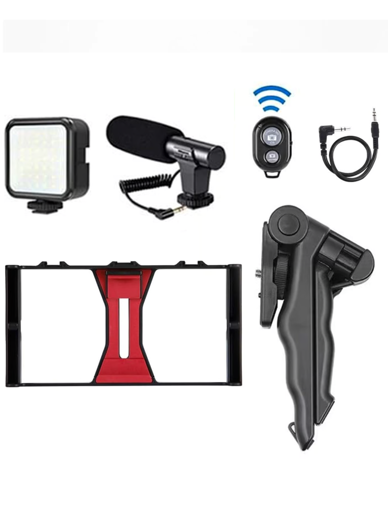 Video Making Vlog TriPod Kit Ay-49x Con Micrófono Y Luz-1
