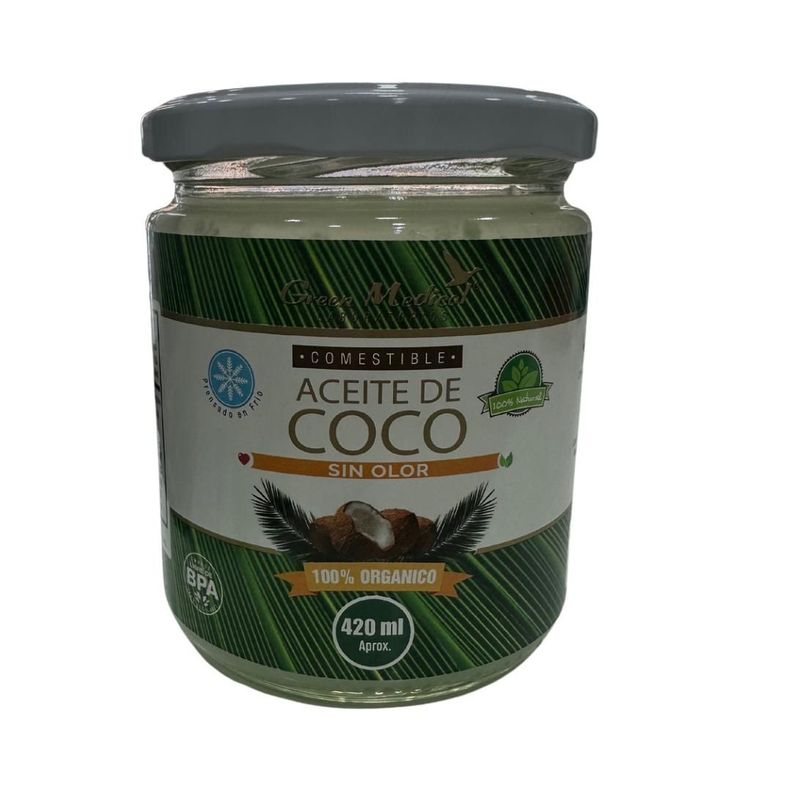 Aceite de coco comestible 100% organico x 420ml-0