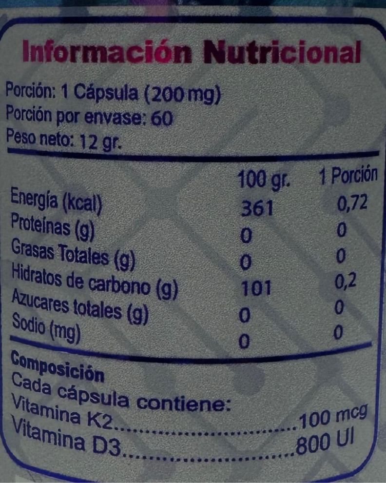 VITAMINA K2 + VITAMINA D3 100MCG/800U.I X 60 CAPSULAS-1