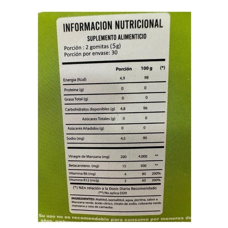 GOMITAS DETOX VINAGRE DE MANZANA X 60 GOMITAS-1