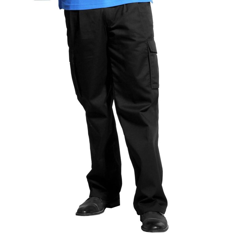 Pantalón Gabardina Ejecutivo Cargo Con Pinzas Negro-0