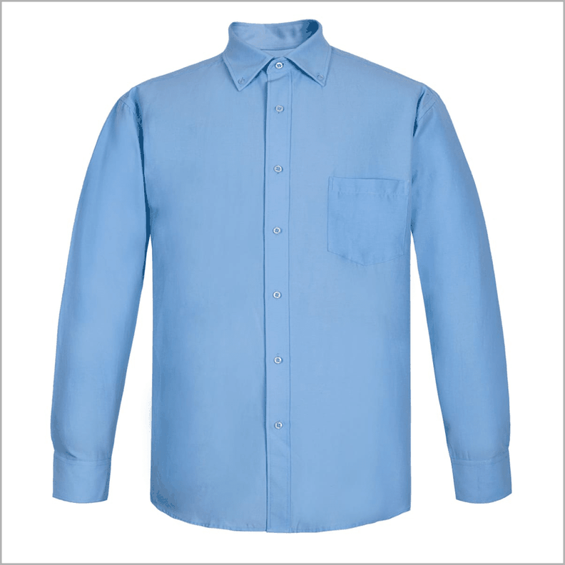 Camisa Oxford Manga Larga, con Bolsillo -1