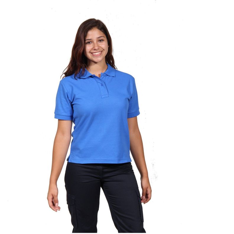 Polera Pique Mujer M/Corta Azulino, protección UV-0