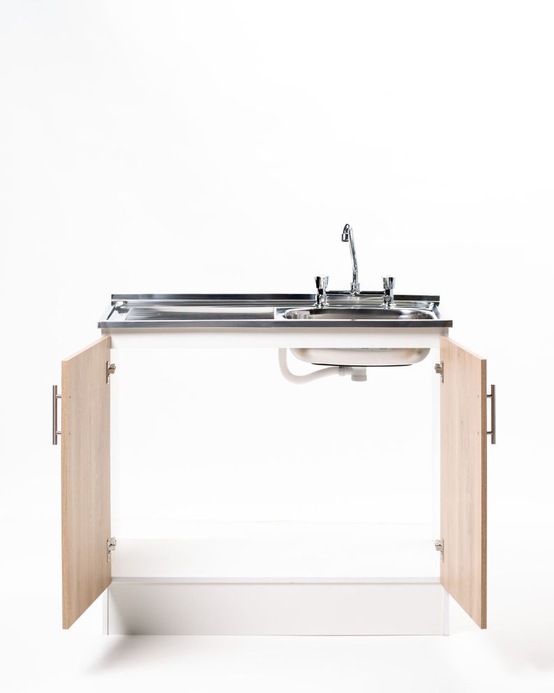 Kit Lavaplatos 2 Puertas 100 cm. Blanco Jerez Sec. Izquierdo-2