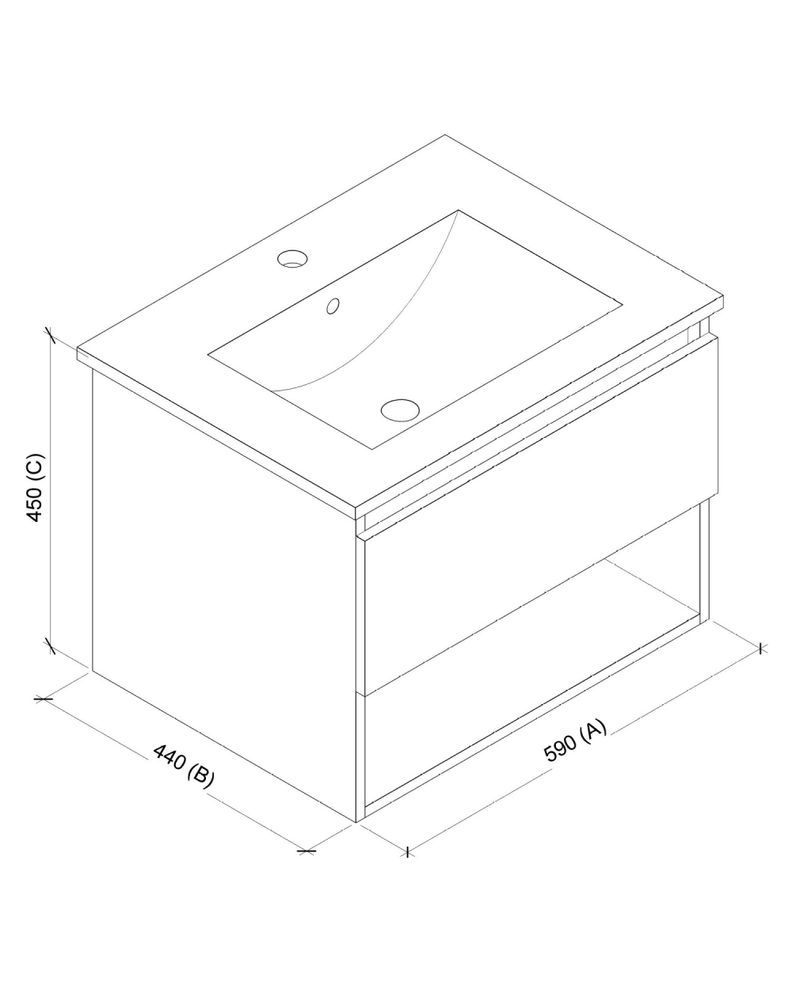 Kit Vanitorio 61cm 1 Cajón Lombardia-7