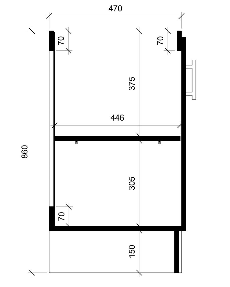 Base Cocina 1 Puerta 40 cm. Apertura Derecha-4