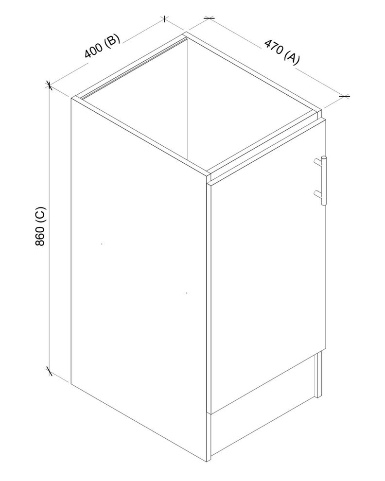 Base Cocina 1 Puerta 40 cm. Apertura Derecha-5