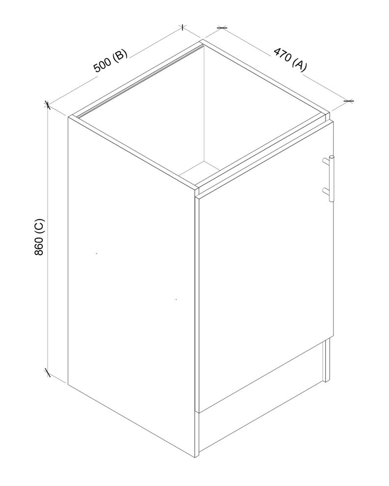 Base Cocina 1 Repisa 50 cm. Bco/Jerez Apertura Derecha-5