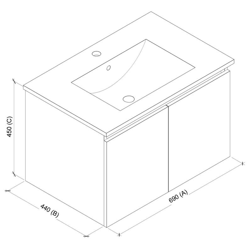 Mueble Vanitorio 71cm 2 Puertas Cocoa-5