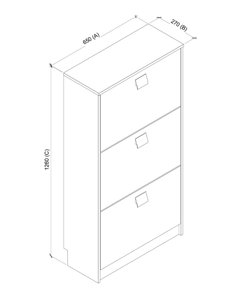Mueble Organizador Zapatos 3 Puertas Nougat-3