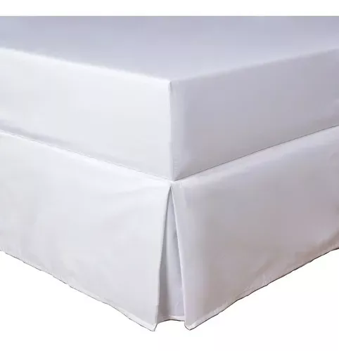 Faldon para cama plaza y media 1.5 plz Blanco-0