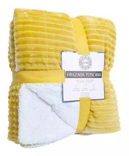 Frazada Térmica Queen 2 Plazas 200x210 Mostaza-0
