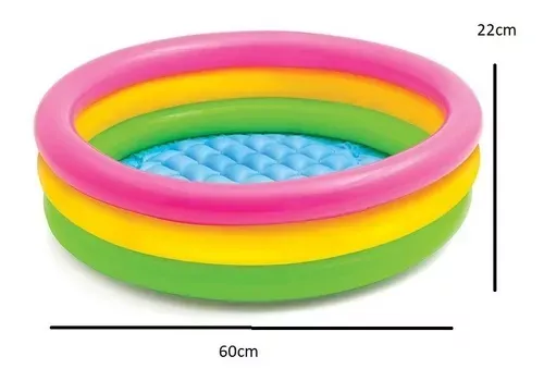Piscina Inflable Para Bebes 3 Anillos tricolor-2