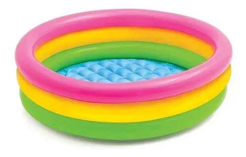 Piscina Inflable Para Bebes 3 Anillos tricolor-0