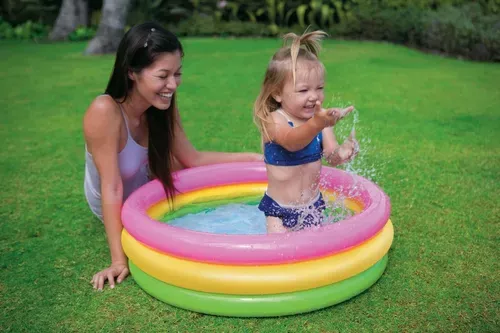 Piscina Inflable Para Bebes 3 Anillos tricolor-1