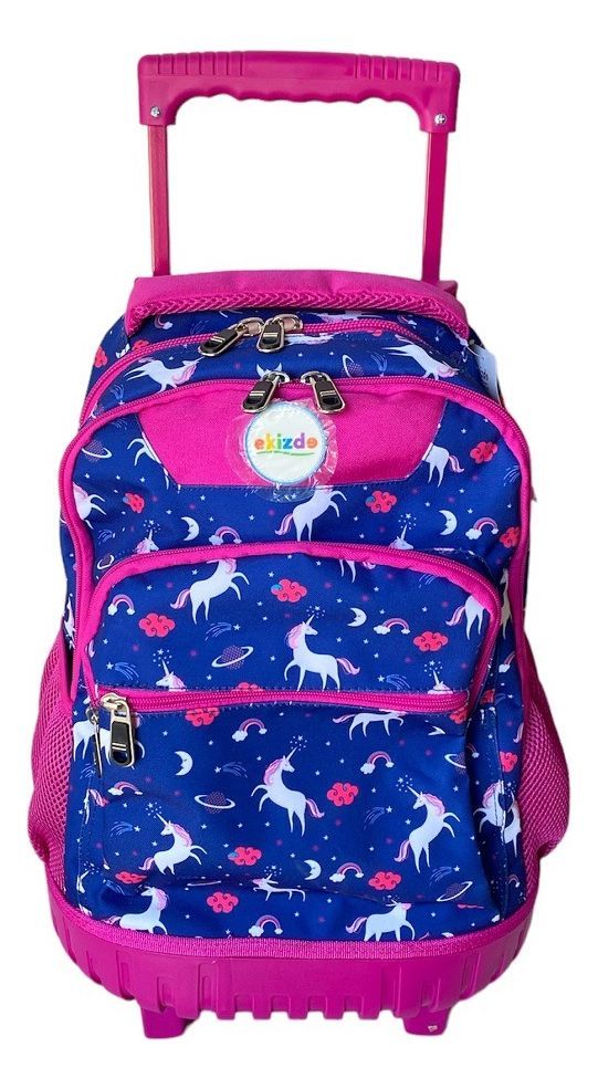 Mochila Con Ruedas + Lochera + Estuche Ekizde D6 -1