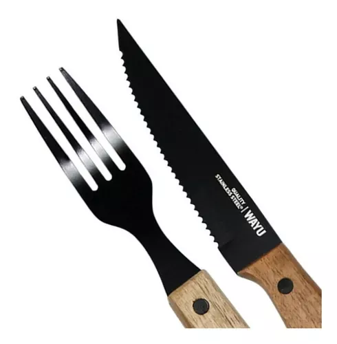 Set Parrilla 4 Tablas 40cm + Tenedor Cuchillo W02-4