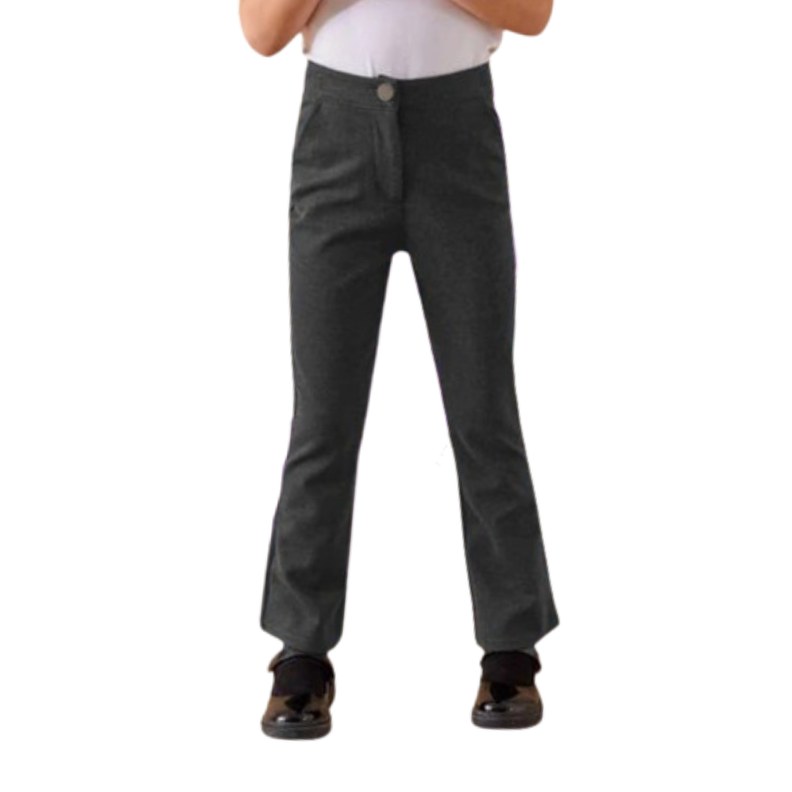 Pantalón Escolar Mujer Elasticado Gris -0
