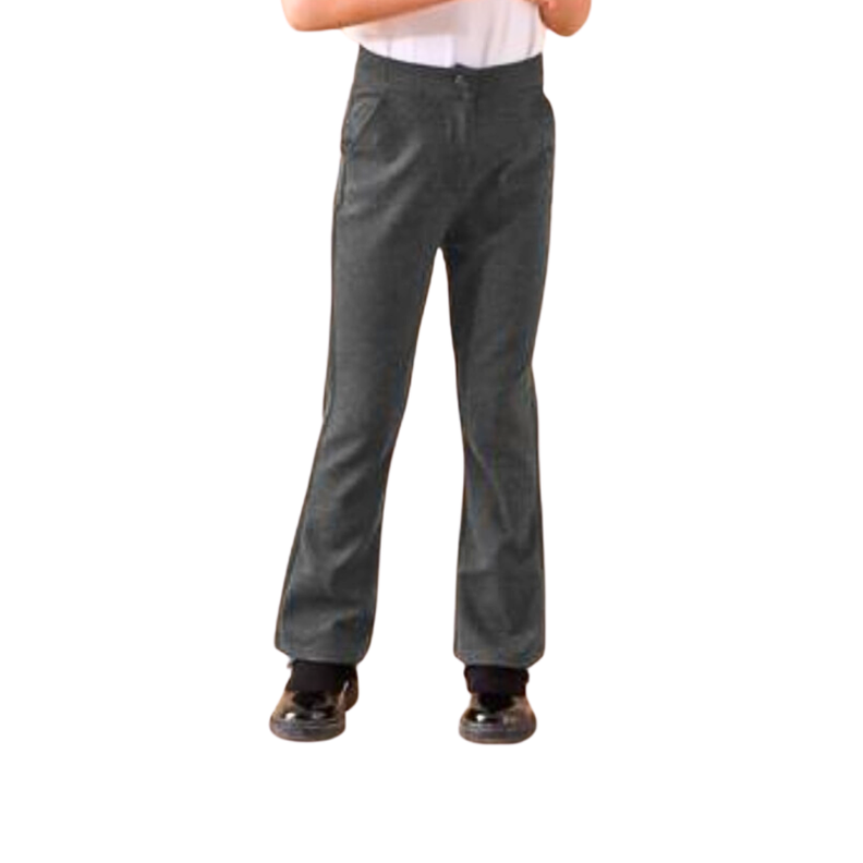 Pantalón Escolar Mujer Elasticado Gris -1